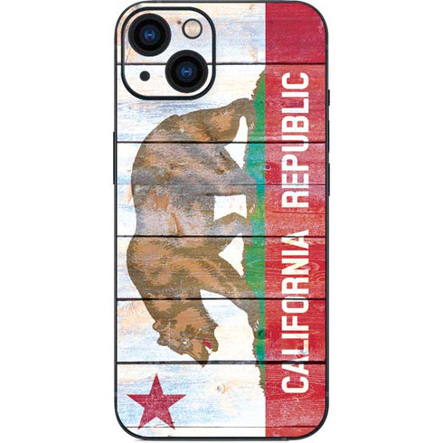 California Flag Light Wood iPhone 14 Plus Skin